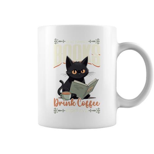 Read Banned Books Drink Coffee Fight Evil Cat Free Speech Graphic Print Coffee Mug - Bookorys AU