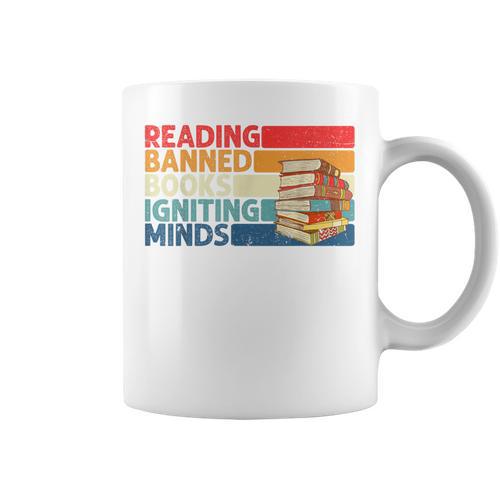 Read Banned Books Igniting Minds Banned Books Graphic Print Coffee Mug - Bookorys