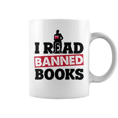 I Read Banned Books Banned Books Week Reading Men Graphic Print Coffee Mug - Bookorys UK