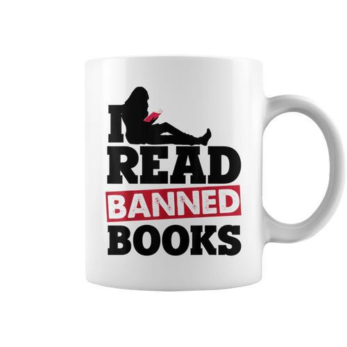 I Read Banned Books Banned Books Week Reading Women Graphic Print Coffee Mug - Bookorys
