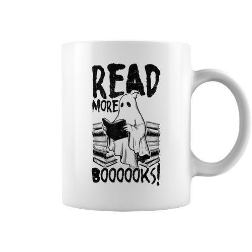 Read More Books Ghost Halloween Reading Teacher Literacy Graphic Print Coffee Mug - Bookorys