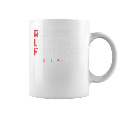 Read Books Lift Weights Fight Fascists Real Life Fulfillment Premium Tri-Blend Graphic Print Coffee Mug - Bookorys UK
