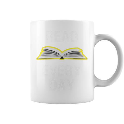 Read Every Day Teacher Reading School Book Club Literacy Premium Tri-Blend Graphic Print Coffee Mug - Bookorys DE