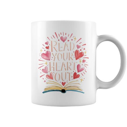 Read Your Heart Out Book Lovers Graphic Print Coffee Mug - Bookorys AU