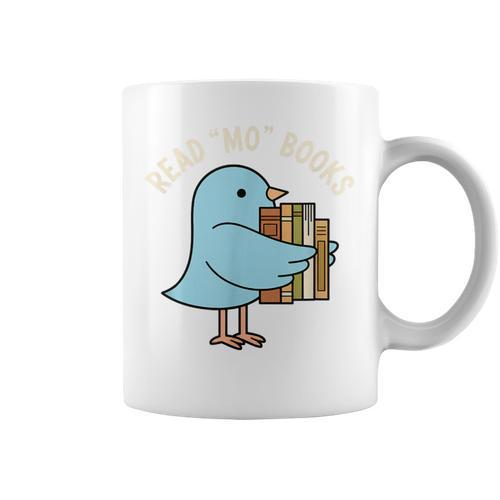 Read Mo Books Cute Bird Reading Kids Book Lover Graphic Print Coffee Mug - Bookorys