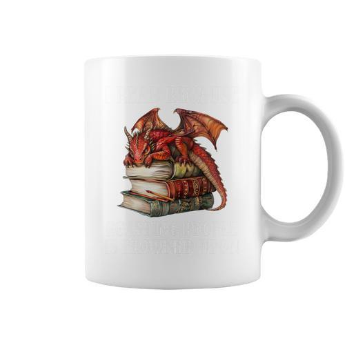I Read Because Roasting People Is Frowned Upon Dragon Book Premium Tri-Blend Graphic Print Coffee Mug - Bookorys AU