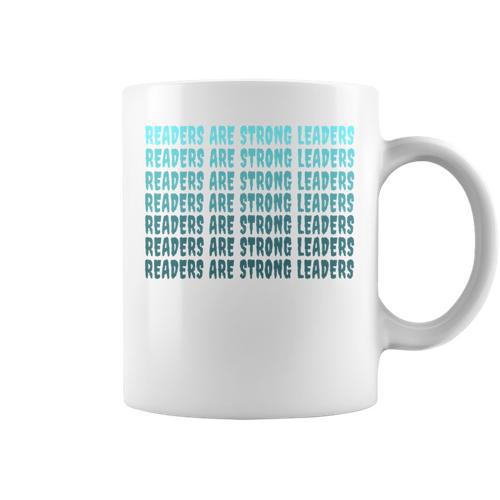 Readers Are Strong Leaders Retro Reading Book Lover Graphic Print Coffee Mug - Bookorys