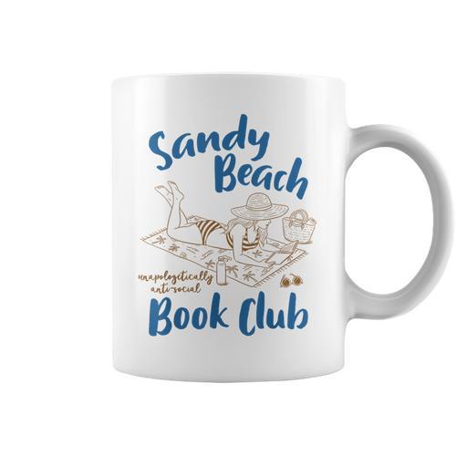 Reading Book Lover Bookish Summer Sandy A Beach Book Club Graphic Print Coffee Mug - Bookorys