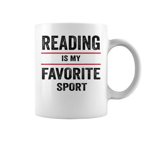 Reading Is My Favorite Sport Book Lover Quote Graphic Print Coffee Mug - Bookorys
