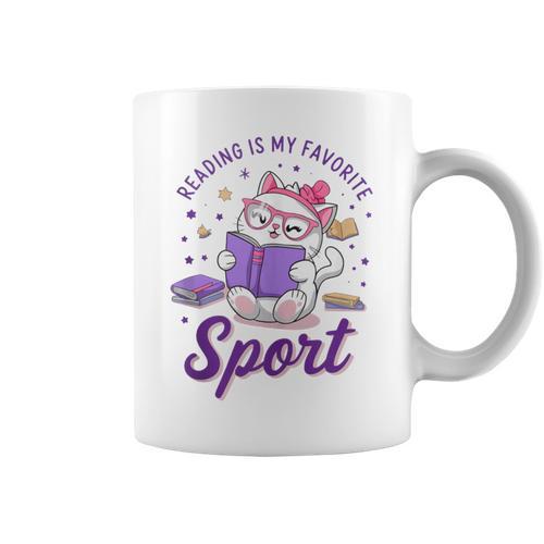 Reading Is My Favorite Sport Saying Quote Book Lovers Graphic Print Coffee Mug - Bookorys