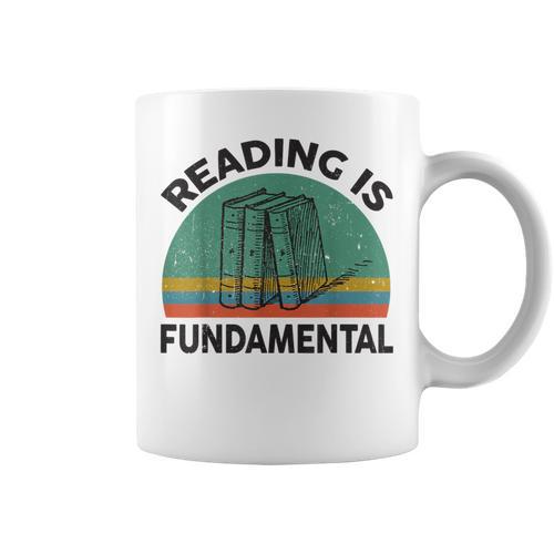 Reading Is Fundamental For Teacher Nerdy Book Lover Graphic Print Coffee Mug - Bookorys UK