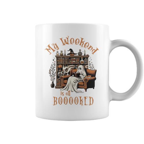 Reading Ghost Halloween Library Weekend Book Lovers Women Premium Tri-Blend Graphic Print Coffee Mug - Bookorys