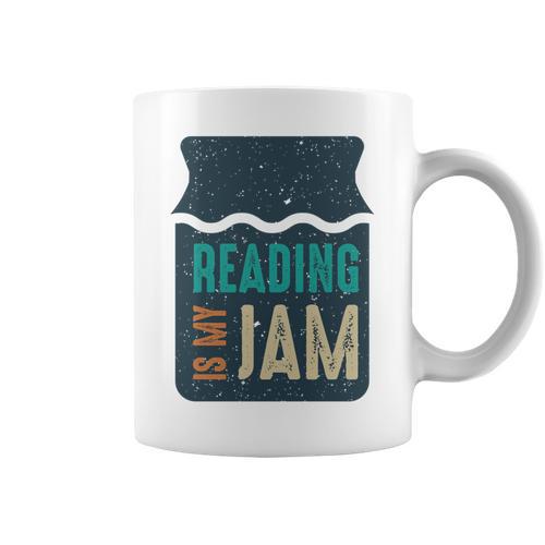 Reading Is My Jam Book Lover And Reading Teacher Graphic Print Coffee Mug - Bookorys CA