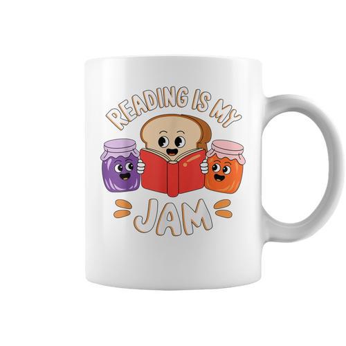 Reading Is My Jam Bookworm Book Librarian Graphic Print Coffee Mug - Bookorys UK