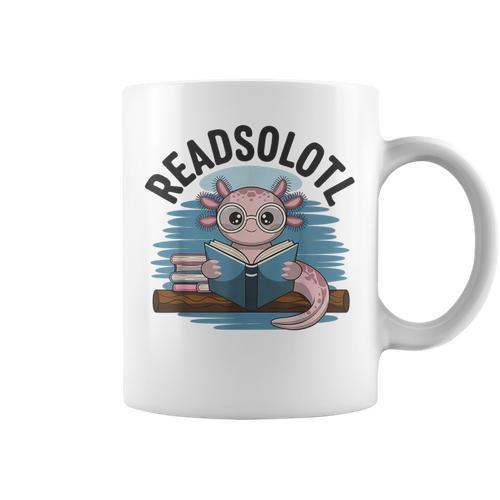Readsolotl Book Lover Reading Axolotl Kids Reader Graphic Print Coffee Mug - Bookorys UK