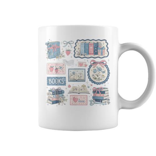 Retro Bookish Love Collage Book Lover Librarian Scrapbook Graphic Print Coffee Mug - Bookorys UK