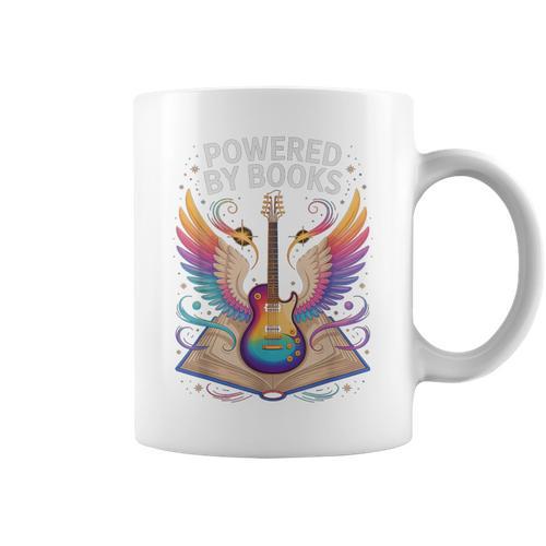 Rockstar Powered BY Books Reading Rocks Preschool Teacher Graphic Print Coffee Mug - Bookorys