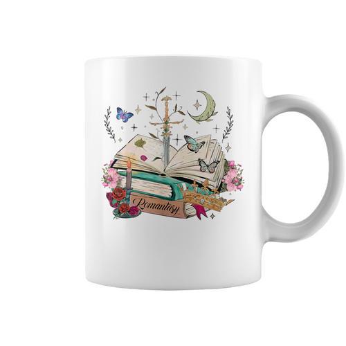 Romantasy Dark Romance Fantasy Reader Book Lover Reading Graphic Print Coffee Mug - Bookorys