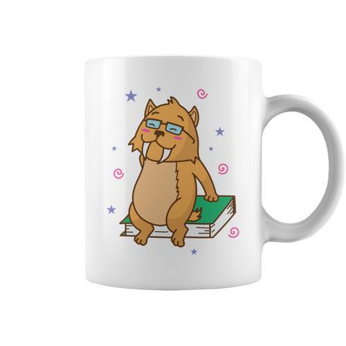 Sabre-Toothed Tiger Loves Books Wildcat Graphic Print Coffee Mug - Bookorys UK