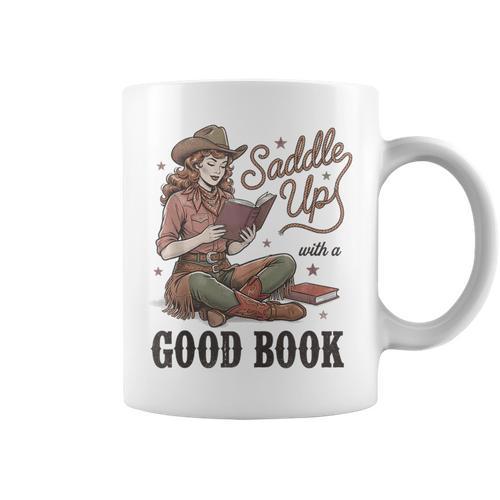 Saddle Up With A Good Book Western Reading Graphic Print Coffee Mug - Bookorys UK
