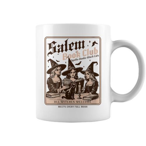 Salem Book Club Bookish Halloween Retro Salem Witch Book Graphic Print Coffee Mug - Bookorys
