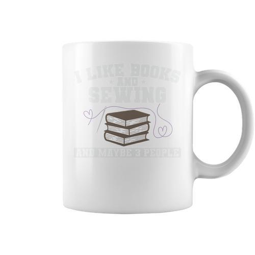Sew I Like Books And Sewing And Maybe 3 People Premium Tri-Blend Graphic Print Coffee Mug - Bookorys CA