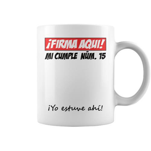 Signature Aqui 15th Birthday I Guest Book Graphic Print Coffee Mug - Bookorys
