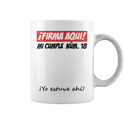 Signature Aqui 18th Birthday I Guest Book Graphic Print Coffee Mug - Bookorys
