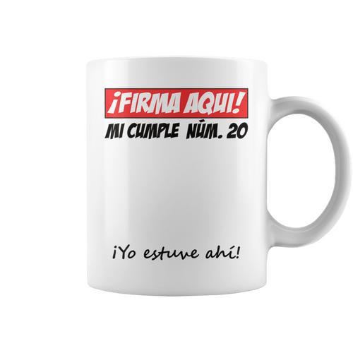 Signature Aqui 20th Birthday I Guest Book Graphic Print Coffee Mug - Bookorys