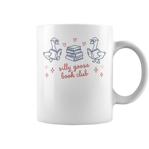 Silly Goose Book Club Cute Geese Reading Bookworms Readers Graphic Print Coffee Mug - Bookorys