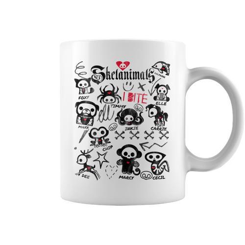 Skelanimals I Bite Vintage Retro Dead Pet Textbook Collage Comfort Colors Crop Top Graphic Print Coffee Mug - Bookorys