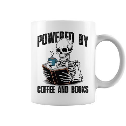 Skeleton Reading Book With Coffee Graphic Print Coffee Mug - Bookorys UK