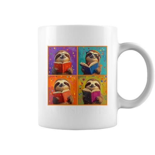 Sloth Love Reading And Sloths Child Book Lover Premium Tri-Blend Graphic Print Coffee Mug - Bookorys AU