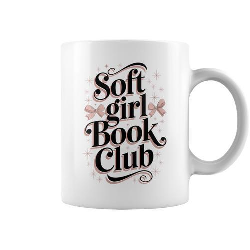 Soft Girl Book Club Coquette Bow Aesthetic Reader Graphic Print Coffee Mug - Bookorys