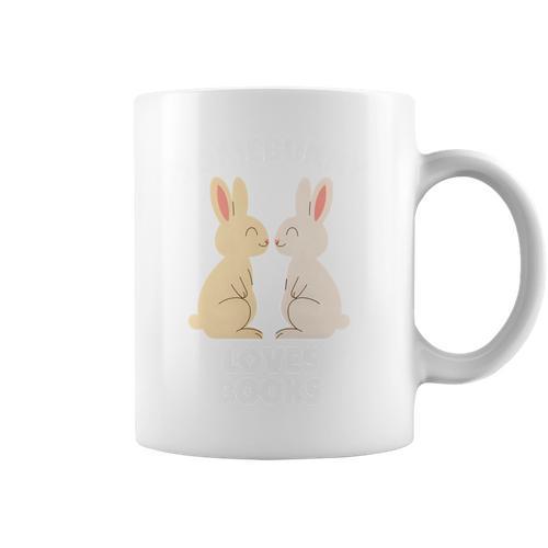 Somebunny Loves Books Cute Easter Bunny Book Lover Graphic Print Coffee Mug - Bookorys DE
