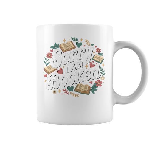 Sorry i Am Booked Reading Read Books Reader Nerd Graphic Print Coffee Mug - Bookorys CA