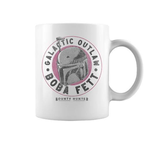 Star Wars The Book Of Boba Fett Helmet Galactic Outlaw Logo Graphic Print Coffee Mug - Bookorys CA