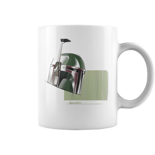 Star Wars The Book Of Boba Fett Minimalist Helmet Graphic Print Coffee Mug - Bookorys