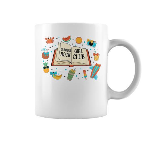 Summer Girl Book Club Beach Vacation For Book Lovers Graphic Print Coffee Mug - Bookorys DE