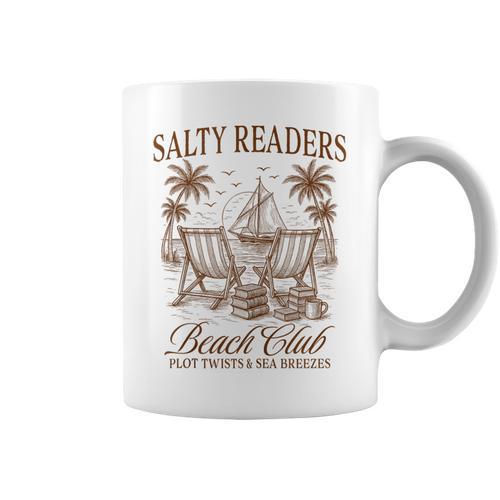 Summer Vibes Reading Book Lover Salty Readers Beach Club Graphic Print Coffee Mug - Bookorys