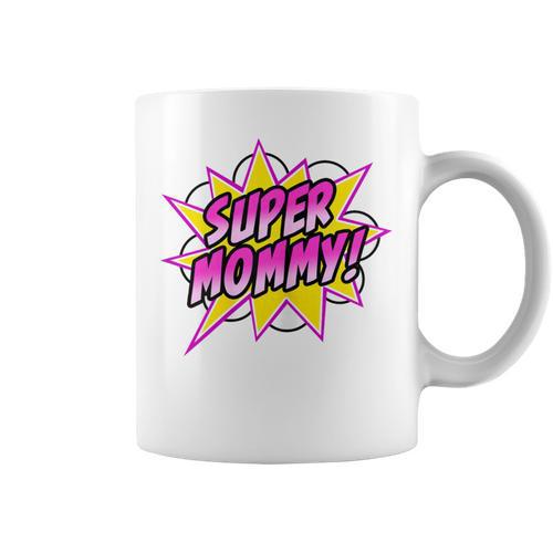 Super Mommy Comic Book Superhero Mother's Day Graphic Print Coffee Mug - Bookorys UK