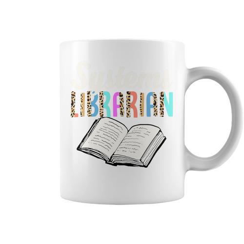 Systems Librarian Leopard Print Library Book Graphic Premium Tri-Blend Graphic Print Coffee Mug - Bookorys