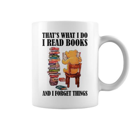 That's What I Do Read Books And I Forget Things Bear Reading Graphic Print Coffee Mug - Bookorys