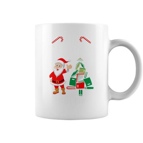 Tis The Season To Read Christmas Reindeer Book Reading Fan Graphic Print Coffee Mug - Bookorys CA