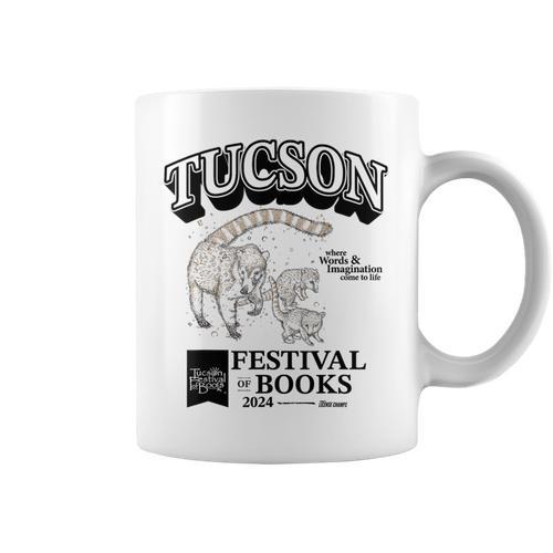 Tucson Festival Of Book TFOB 2024 Coatimundi Mascot Graphic Print Coffee Mug - Bookorys
