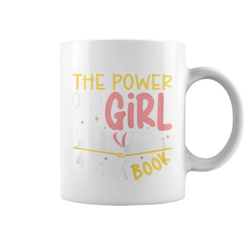 Never Underestimate Bookworm Girl Book Reader Reading Graphic Print Coffee Mug - Bookorys