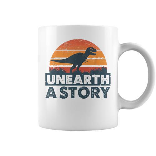 Unearth A Story Dinosaur Reader Book Lover 2026 Graphic Print Coffee Mug - Bookorys AU