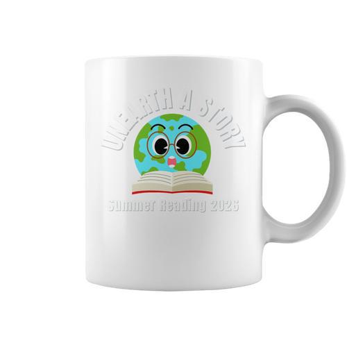 Unearth a Story Summer 2026 Reading Program Earth Read Book Premium Tri-Blend Graphic Print Coffee Mug - Bookorys