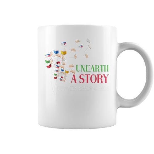 Unearth a Story Summer Reading 2026 Dandelion Books Readers Premium Tri-Blend Graphic Print Coffee Mug - Bookorys CA