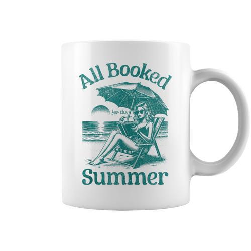 Vintage All Booked For The Summer Book Girl Summer Coquette Graphic Print Coffee Mug - Bookorys